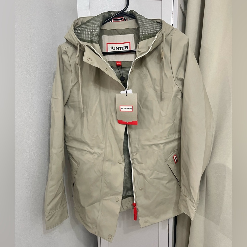 Hunter Abbey Short Rubberized Hooded Rain Jacket